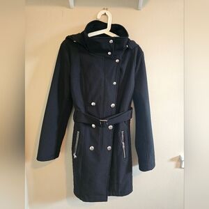 Calvin Klein tailored raincoat with removable hood